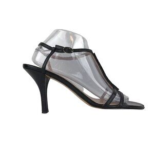 Anne Klein Womens Black Leather Open Toe‎ Slingback Stiletto Heel Size US 8.5 M